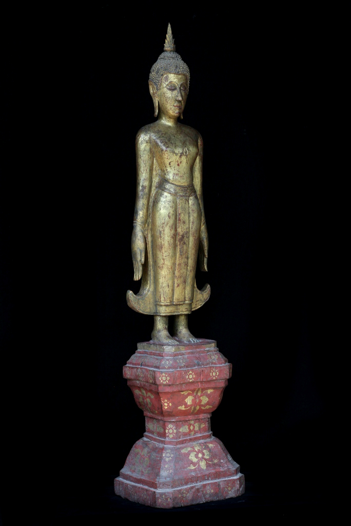 Extremely Rare 19C Standing Thai Lanna Buddha #BB265